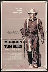 6f903 TOM HORN 1sh '80 see cowboy Steve McQueen in the title role before he sees you!