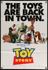 6f914 TOY STORY cast style DS 1sh '95 Disney/Pixar cartoon, Buzz Lightyear, Woody & more!