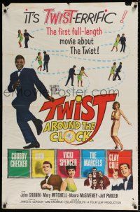6f927 TWIST AROUND THE CLOCK 1sh '62 Chubby Checker in the first full-length Twist movie!