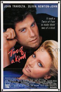 6f930 TWO OF A KIND 1sh '83 close-up of John Travolta & Olivia Newton-John!