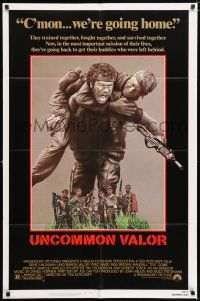 6f934 UNCOMMON VALOR 1sh '83 Gene Hackman, Fred Ward, Robert Stack, Vietnam War!