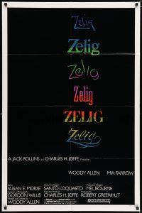 6f996 ZELIG 1sh '83 Mia Farrow, John Buckwalter, wacky Woody Allen directed mockumentary!
