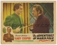 6g044 ADVENTURES OF MARCO POLO LC R44 great close up of Gary Cooper grabbing Alan Hale's knife!