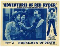 6g045 ADVENTURES OF RED RYDER chapter 2 LC '40 hero Don Barry in intense staredown with Ray Teal!