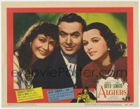 6g054 ALGIERS LC R53 Charles Boyer as thief Pepe le Moko between Hedy Lamarr & Sigrid Gurie!