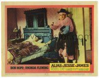 6g056 ALIAS JESSE JAMES LC #7 '59 wacky image of Bob Hope in pajamas holding his cowboy clothes!