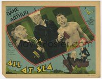 6g058 ALL AT SEA LC '29 Karl Dane as Stupid McDuff with George K. Arthur + great border art!