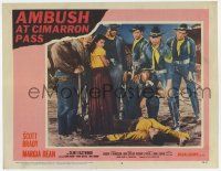 6g062 AMBUSH AT CIMARRON PASS LC #3 '58 Clint Eastwood, Scott Brady & soldiers with dead body!