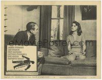 6g065 ANATOMY OF A MURDER LC #5 '59 Otto Preminger, c/u of James Stewart & sexy smoking Lee Remick!