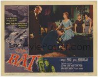 6g083 BAT LC #5 '59 man & women watch Vincent Price looking for clues under the rug!