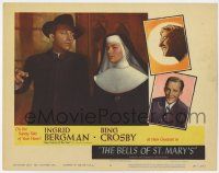 6g090 BELLS OF ST. MARY'S LC #8 R57 great close up of nun Ingrid Bergman & priest Bing Crosby!