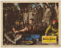 6g130 BROKEN ARROW LC #5 '50 Native American Jeff Chandler as Cochise hands gourd to James Stewart!