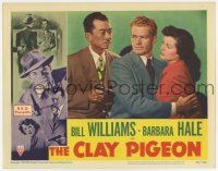 6g154 CLAY PIGEON LC #2 '49 villain Richard Loo holds Barbara Hale & Bill Williams at gunpoint!
