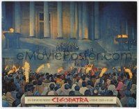 6g156 CLEOPATRA roadshow LC '63 image of funeral bier on huge elaborate set with lots of extras!