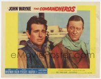 6g160 COMANCHEROS LC #2 '61 c/u of John Wayne & Stuart Whitman, directed by Michael Curtiz!