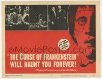 6g173 CURSE OF FRANKENSTEIN LC #4 '57 Peter Cushing, cool close up monster border artwork!
