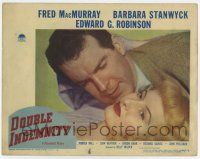 6g208 DOUBLE INDEMNITY LC #2 '44 Billy Wilder, best close up of Barbara Stanwyck & Fred MacMurray!
