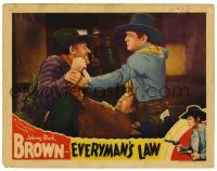 6g223 EVERYMAN'S LAW LC '36 cowboy Johnny Mack Brown saves his friend's life in a brawl!
