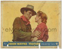 6g315 HONDO 3D LC #3 '53 close up of concerned John Wayne with worried Geraldine Page!