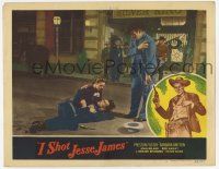 6g332 I SHOT JESSE JAMES LC #4 '49 Barbara Britton helps John Ireland as Bob Ford, Sam Fuller!