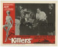 6g377 KILLERS LC #8 '64 sexy Angie Dickinson & men watch Ronald Reagan, directed by Don Siegel
