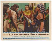 6g402 LAND OF THE PHARAOHS LC #7 '55 Jack Hawkins & guards stop man with sexy Joan Collins!