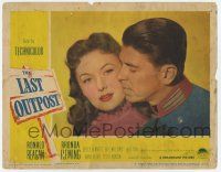 6g412 LAST OUTPOST LC #2 '51 best romantic close up of uniformed Ronald Reagan & Rhonda Fleming!