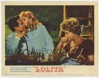 6g439 LOLITA LC #4 '62 Kubrick, sexy Sue Lyon whispers to James Mason playing chess with Winters!