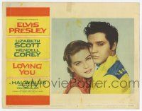 6g464 LOVING YOU LC #3 '57 best romantic close up of Elvis Presley & pretty Dolores Hart!