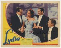 6g471 LYDIA LC '41 beautiful Merle Oberon with suitors Joseph Cotten, Alan Marshal & Hans Yaray!