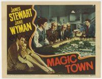 6g479 MAGIC TOWN LC #3 '47 Jane Wyman & James Stewart with three men by tiny model town, Wellman!