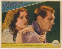6g486 MAN FROM WYOMING LC '30 scared June Collyer tightly clings to Gary Cooper from behind, rare!