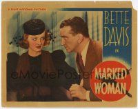 6g490 MARKED WOMAN LC '37 great c/u of veiled Bette Davis glaring at John Litel with those eyes!