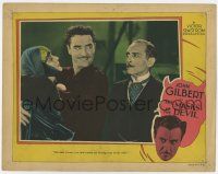 6g496 MASKS OF THE DEVIL LC '28 John Gilbert about to kiss Frank Reicher's wife, Alma Rubens!!
