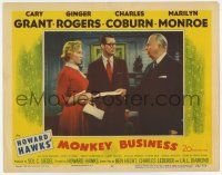 6g523 MONKEY BUSINESS LC #2 '52 c/u of Cary Grant between sexy Marilyn Monroe & Charles Coburn!