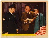 6g577 NOTHING BUT TROUBLE LC #8 '45 Stan Laurel & Oliver Hardy are told by cop to get out of jail!