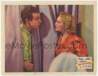 6g589 ON THE AVENUE LC '37 Dick Powell & Madeleine Carroll behind curtain, Irving Berlin musical!