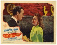 6g597 OTHER LOVE LC #6 '47 best close up of David Niven & pretty Barbara Stanwyck!