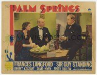 6g608 PALM SPRINGS LC '36 Frances Langford & Ernest Cossart have tea with Sir Guy Standing!