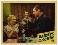 6g640 RAIDERS OF THE SOUTH LC #7 '46 c/u of Johnny Mack Brown & pretty Reno Browne toasting!