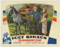 6g641 RAINBOW'S END LC '35 man & woman watch cowboy Hoot Gibson get on his horse!