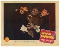6g658 RETURN OF THE VAMPIRE LC '44 great close up of werewolf Matt Willis struggling with two men!