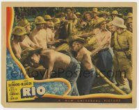 6g663 RIO LC '39 Basil Rathbone & Devil's Island prisoners try to move an enormous tree!