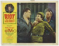6g665 RIOT IN CELL BLOCK 11 LC '54 Neville Brand & Dabbs Greer have knife to guard's throat!