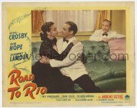 6g667 ROAD TO RIO LC #4 '48 Bing Crosby watches Bob Hope embracing Dorothy Lamour on couch!