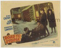 6g668 ROAD TO UTOPIA LC #2 '46 Bob Hope & Bing Crosby on dog sled by sexy Dorothy Lamour!