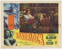 6g671 ROADBLOCK LC #4 '51 close up of Charles McGraw & Joan Dixon relaxing by fireplace!
