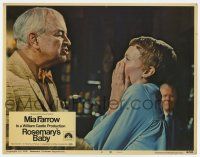 6g680 ROSEMARY'S BABY LC #2 '68 Sidney Blackmer looking at frightened Mia Farrow, Roman Polanski!