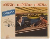 6g685 SABRINA LC #2 '54 close up of Audrey Hepburn on boat with Humphrey Bogart, Billy Wilder!