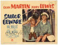 6g686 SAILOR BEWARE LC #2 '52 wacky image of sailors Dean Martin & Jerry Lewis saluting!